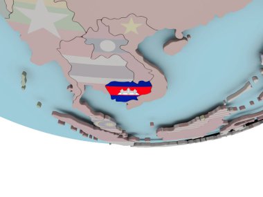 Kamboçya bayrağı dünya üzerinde