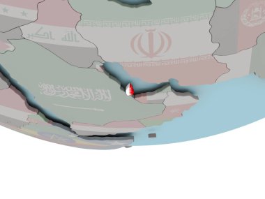 Katar dünya üzerinde bayrak ile