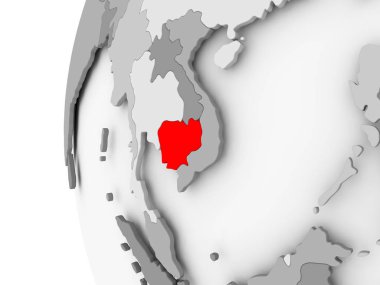 Kamboçya gri dünya üzerinde