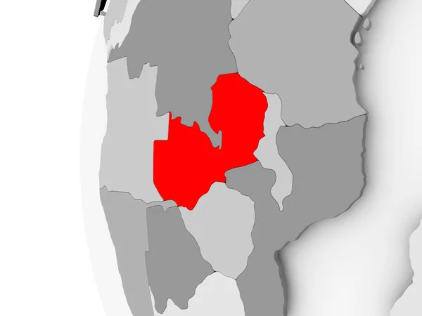 灰色の地球上のザンビア — ストック写真