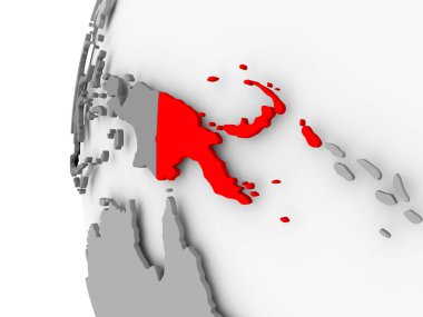 Papua Yeni Gine gri dünya üzerinde