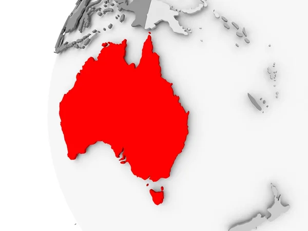 Австралия на сером глобусе — стоковое фото