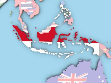 Tayvan Haritası dünya üzerinde bayrak ile