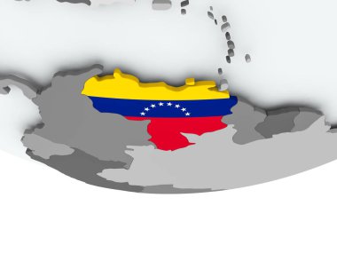 Dünya üzerinde bayrak ile Venezuela