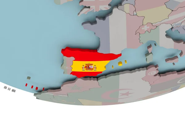 Spanien med flagga på Globen — Stockfoto