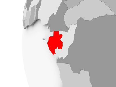 Gabon gri dünya üzerinde