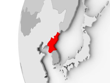 Kuzey Kore üzerinde gri Küre