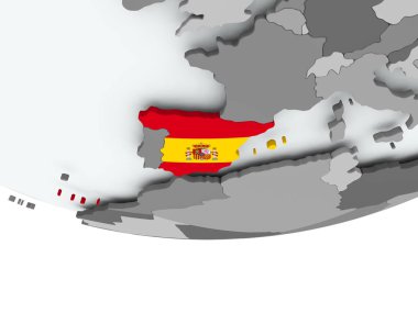 İspanya Dünya üzerinde bayrak ile