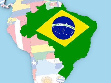 Dünya üzerinde bayrak ile Avustralya Haritası