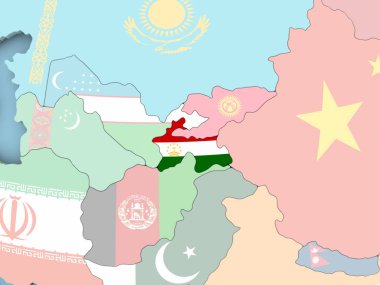 Iran Haritası dünya üzerinde bayrak ile