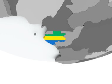 Gabon dünya üzerinde bayrak ile