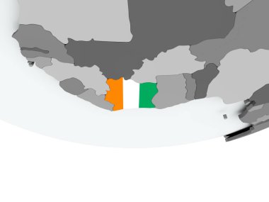 Fildişi Sahili ile dünya üzerinde bayrak