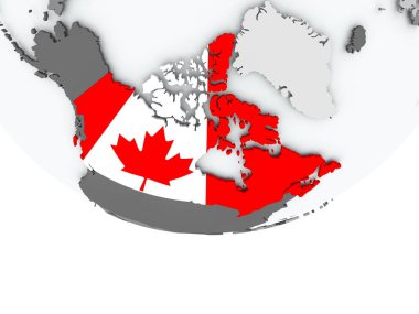 Kanada Dünya üzerinde bayrak ile