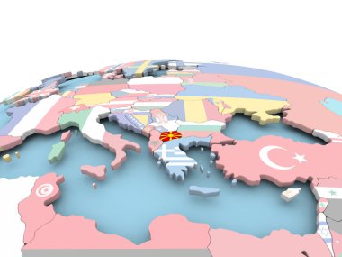 Parlak Globe Makedonya Cumhuriyeti bayrağı