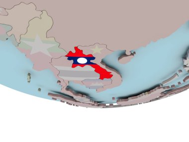 Laos bayrağı dünya üzerinde
