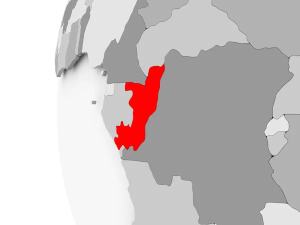 Kongo auf grauem Globus — Stockfoto