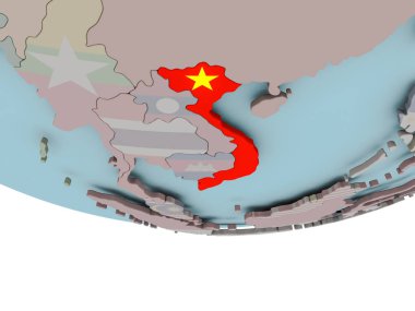 Dünya üzerinde bayrak ile Vietnam