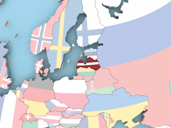 Karta över Bulgarien med flagga på Globen — Stockfoto