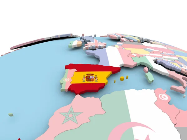 Parlak küre İspanya bayrağı — Stok fotoğraf