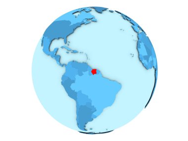 Surinam izole mavi dünya üzerinde