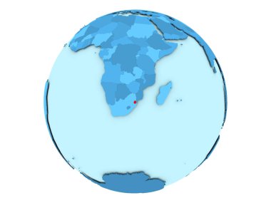 Svaziland izole mavi dünya üzerinde