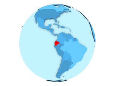 Ekvador izole mavi dünya üzerinde