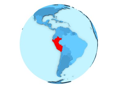 Peru izole mavi dünya üzerinde