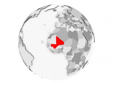 Mali gri Globe izole