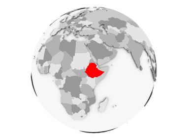 Etiyopya gri Globe izole