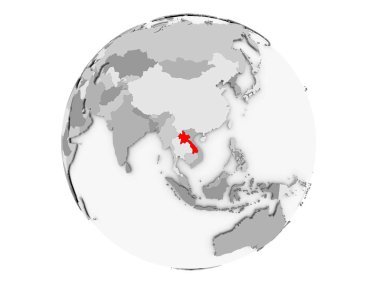 Laos gri Globe izole