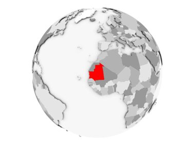 Moritanya gri Globe izole