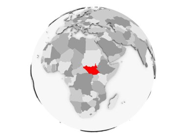Güney Sudan gri Globe izole