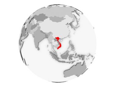 Vietnam gri Globe izole