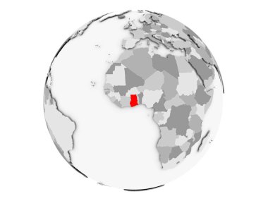 Gana gri Globe izole