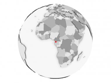 Ekvator Ginesi gri Globe izole