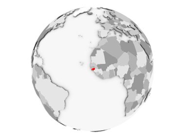 Gine-Bissau gri Globe izole