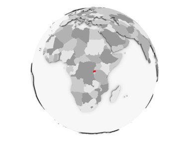 Ruanda gri Globe izole