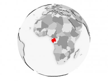 Gabon gri Globe izole