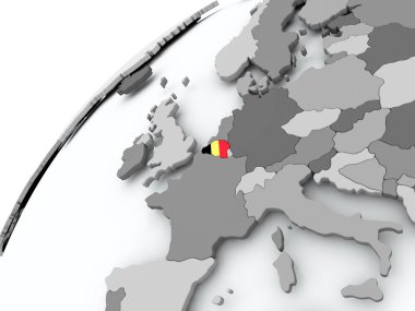 Belçika bayrağı üzerinde gri Küre