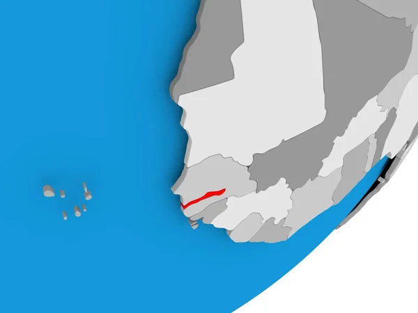 O mapa de Gâmbia — Fotografia de Stock