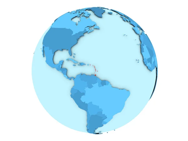 Karibik na modrý glóbus, samostatný — Stock fotografie