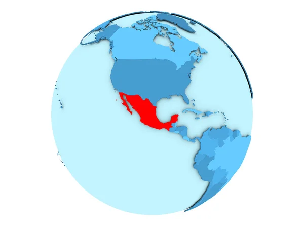 Mexico on blue globe isolated — Stock Photo, Image