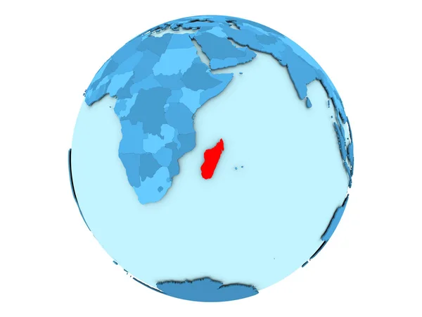 Mavi küre izole Madagaskar — Stok fotoğraf