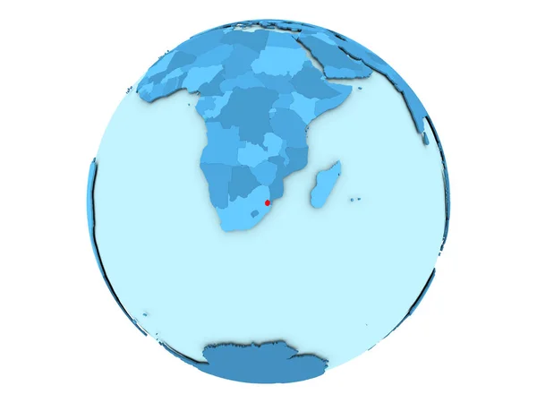 Свазіленд на синій земної кулі, ізольовані — стокове фото