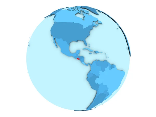 Ель-Сальвадор на синій земної кулі, ізольовані — стокове фото