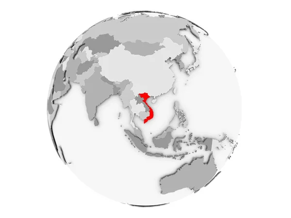 Vietnam sul globo grigio isolato — Foto Stock