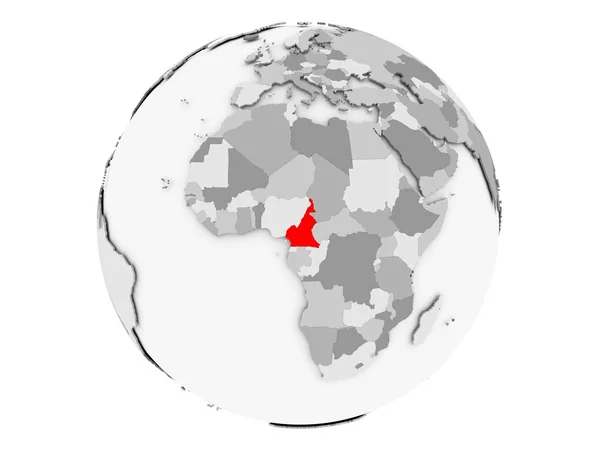 Камерун на сірий земної кулі, ізольовані — стокове фото