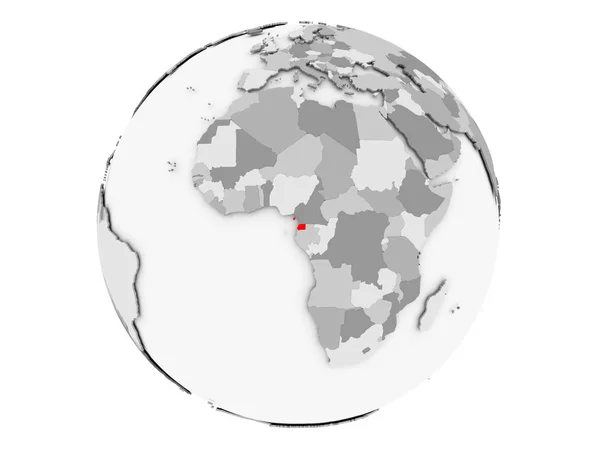 Guinea Ecuatorial en globo gris aislado — Foto de Stock