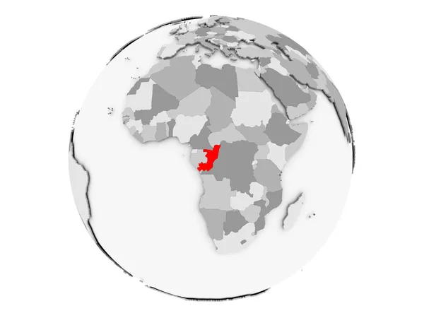 Конго на сером глобусе изолированы — стоковое фото