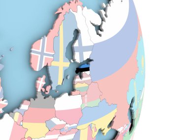 Estonya bayrağı dünya üzerinde